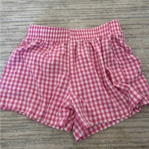 Amazon Pink Checkered High Waist Women's Shorts